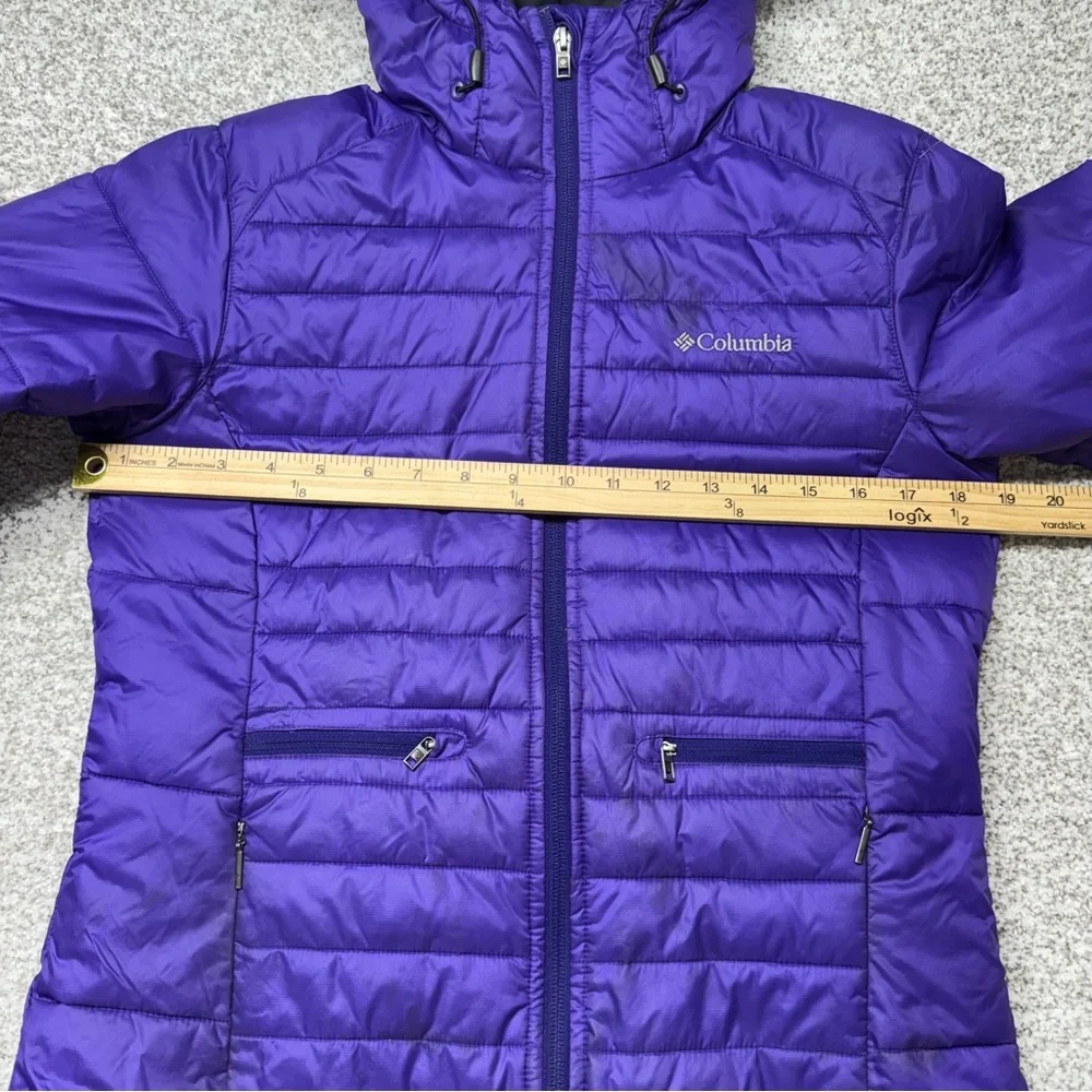 Women’s Columbia Vibrant Purple Powder Pillow Hybrid Hooded Puffer Jacket Size M - Picture 9 of 10
